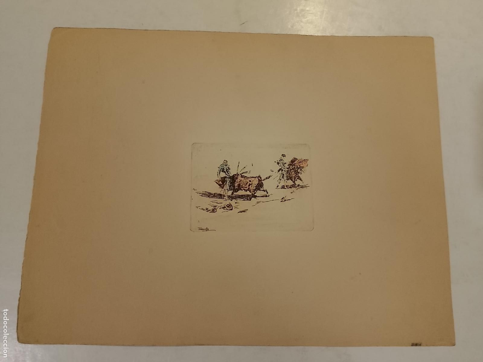 Arte: TERRUELLA - AGUAFUERTE - GRABADO ANTIGUO - CORRIDA DE TOROS - VER FOTOS
