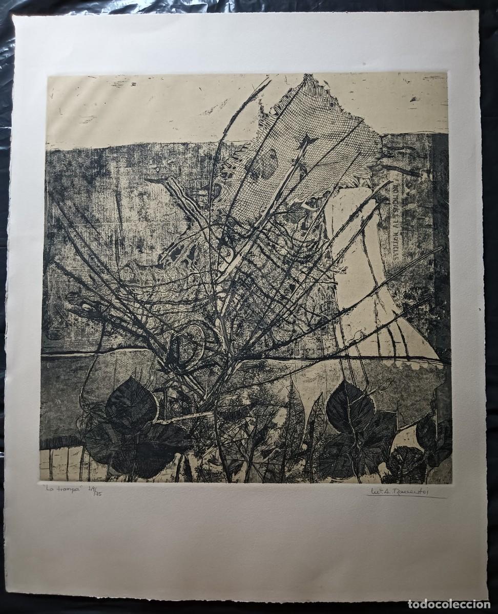 Arte: Mar&iacute;a A. Ravent&oacute;s (Barcelona 1930) grabado 48x48 papel 70x56c firma l&aacute;piz y 49/75. Galer&iacute;a Estiarte