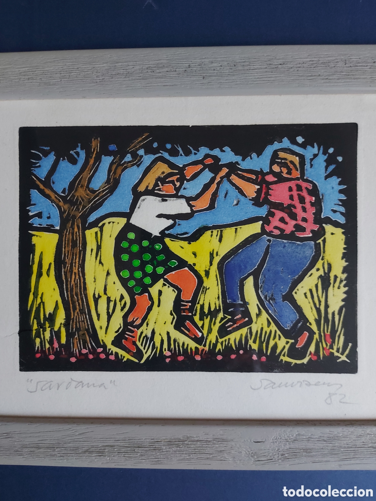 Arte: RAMON SANVICENS &rdquo;LA SARDANA&rdquo; GRABADO 1982