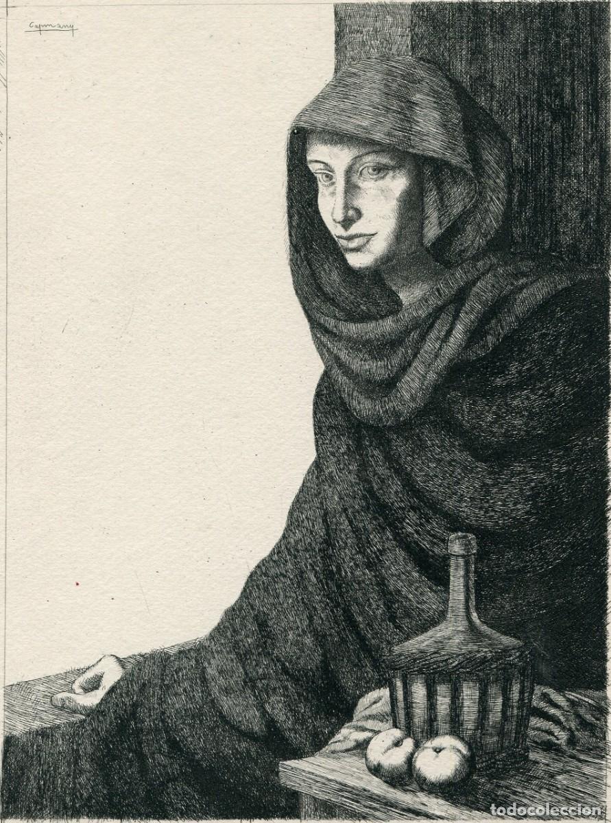 Arte: RAM&Oacute;N DE CAPMANY. Aguafuerte. Prueba de estado firmada en plancha. Goethe Elegies romanes, 1958