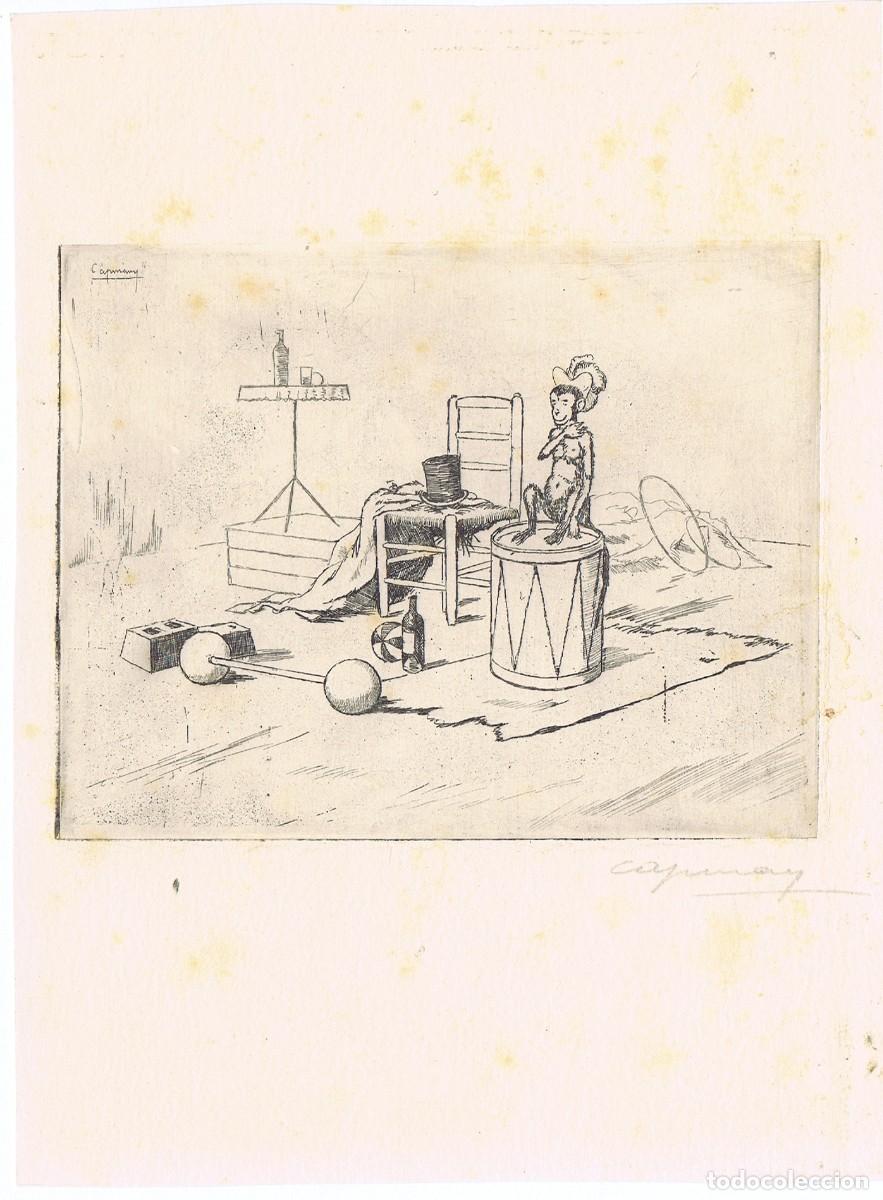 Arte: RAM&Oacute;N de CAPMANY. Grabado original firmado a l&aacute;piz para L' Alegria que passa de S. Rusi&ntilde;ol. 1947