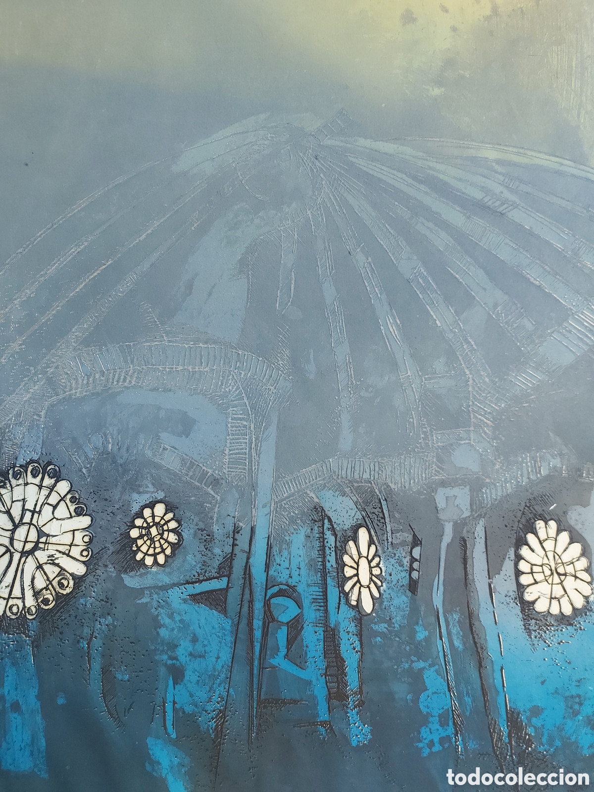 Arte: M&ordf; A.RAVENT&Oacute;S &rdquo;LA CRIPTA HOMENATGE A ANTONI GAUDI&rdquo; GRABADO