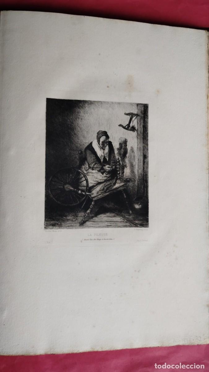 Arte: LA FILEUSE.-LA HILANDERA.-NICOLAS MAAS.-PINTOR.-GRABADO.-AGUAFUERTE.-IMPRENTA A. SALMON.-SIGLO XIX.