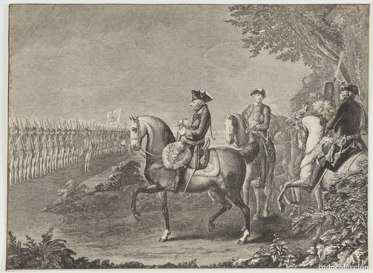 Arte: El rey Federico II de Prusia (1712-86) revisando las tropas en 1778 - Chodowiecki, Daniel Nikolaus (