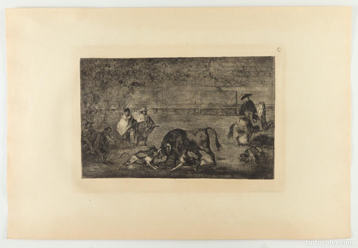 Arte: Les chiens l&acirc;ches sur le taureau - Goya Lucientes, Francisco de (1746-1828)