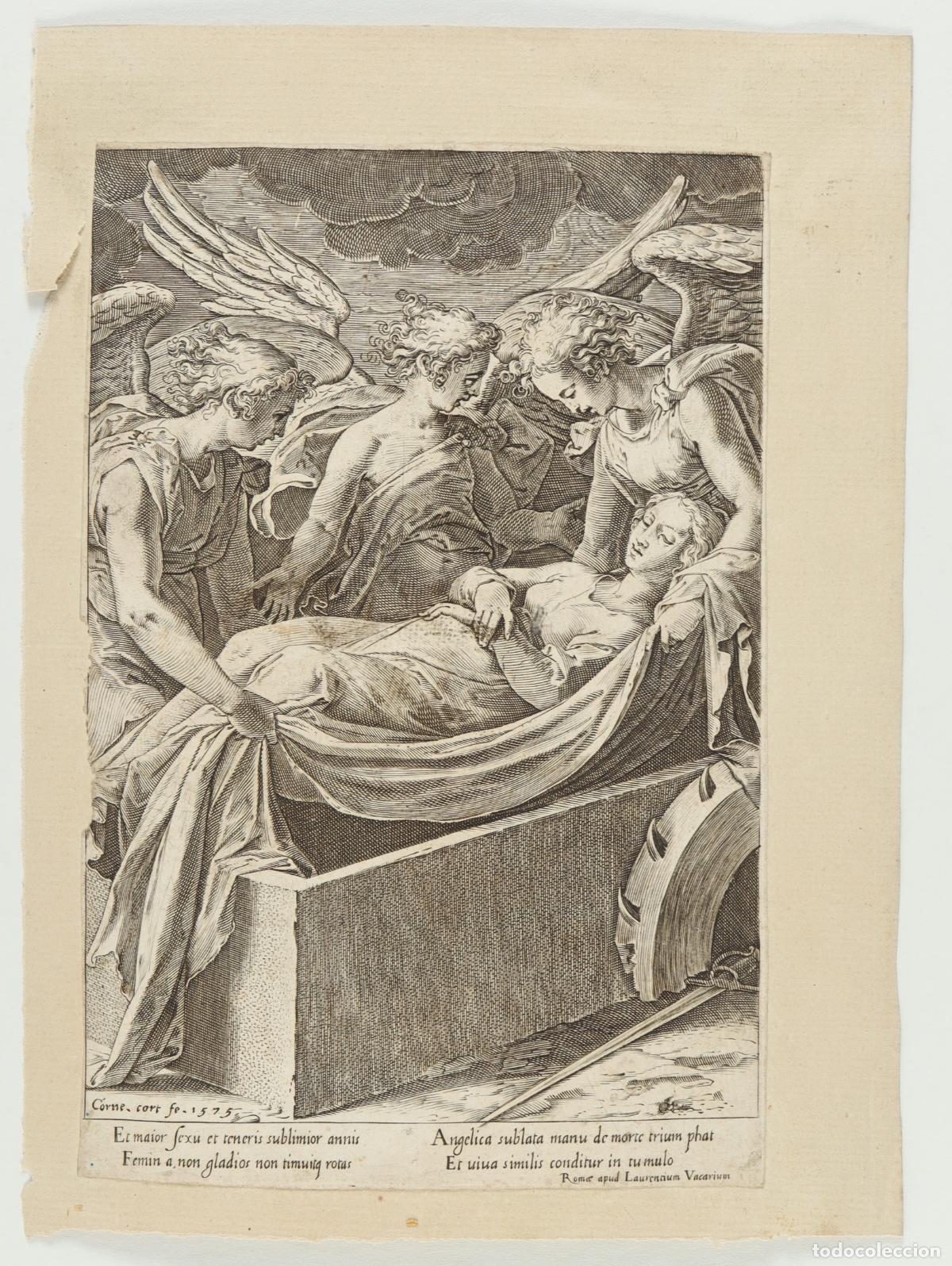 Arte: El entierro de Santa Catalina - Cort, Cornelius (1533-1578)