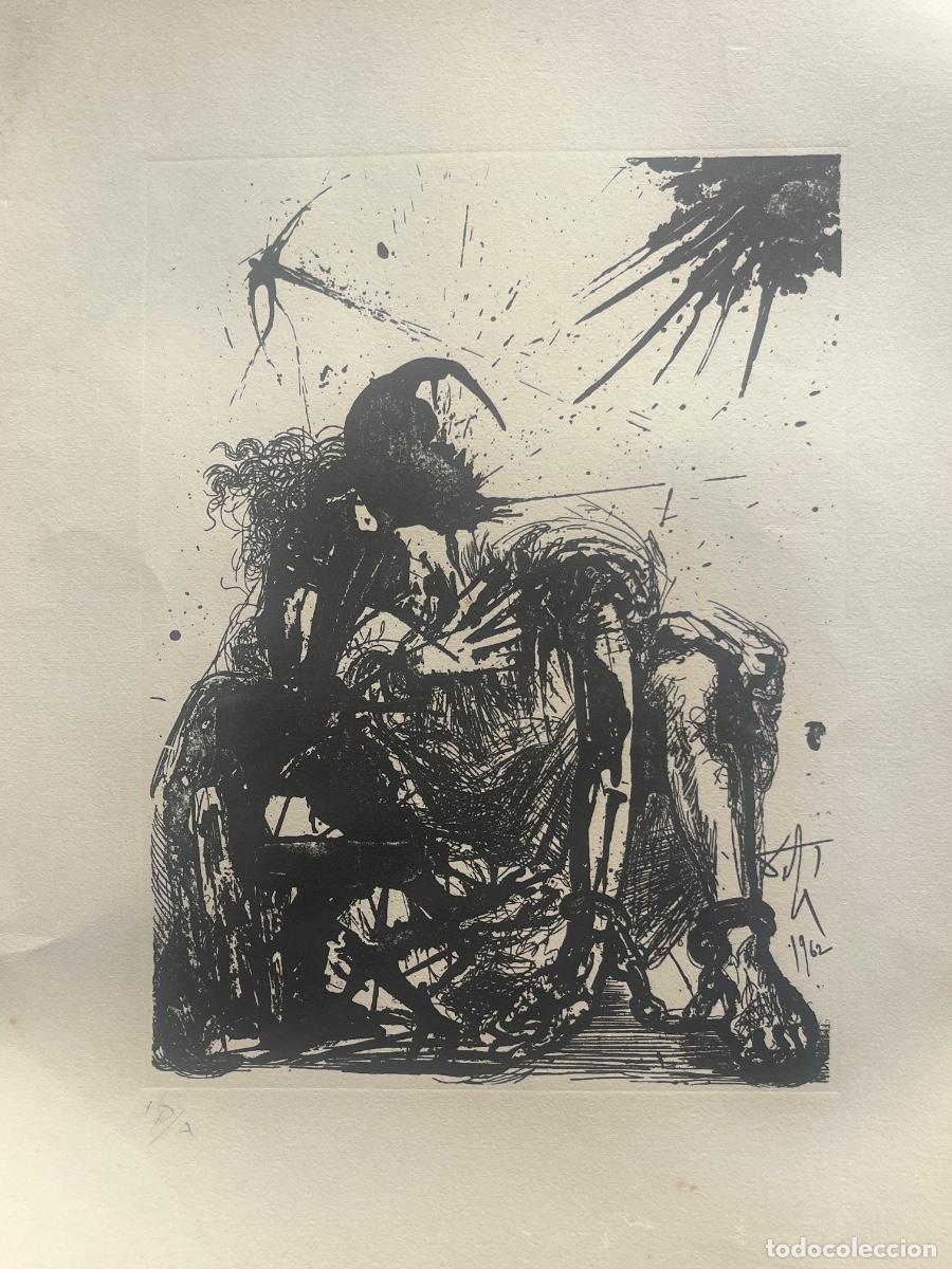Arte: GRABADO DE SALVADOR DAL&Iacute; SEGISMUNDO ENCADENDO FIRMADO A L&Aacute;PIZ PRUEBA DE AUTOR 1962