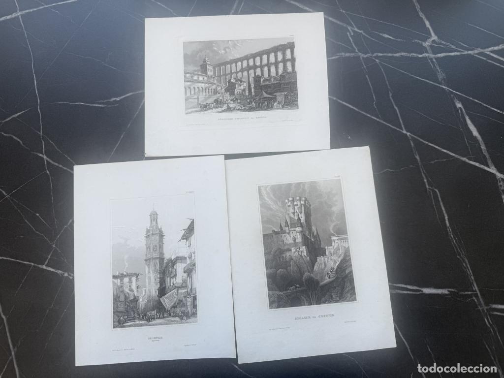 Arte: Vistas de Valencia y Segovia ( Espa&ntilde;a), hacia 1850. Varios autores