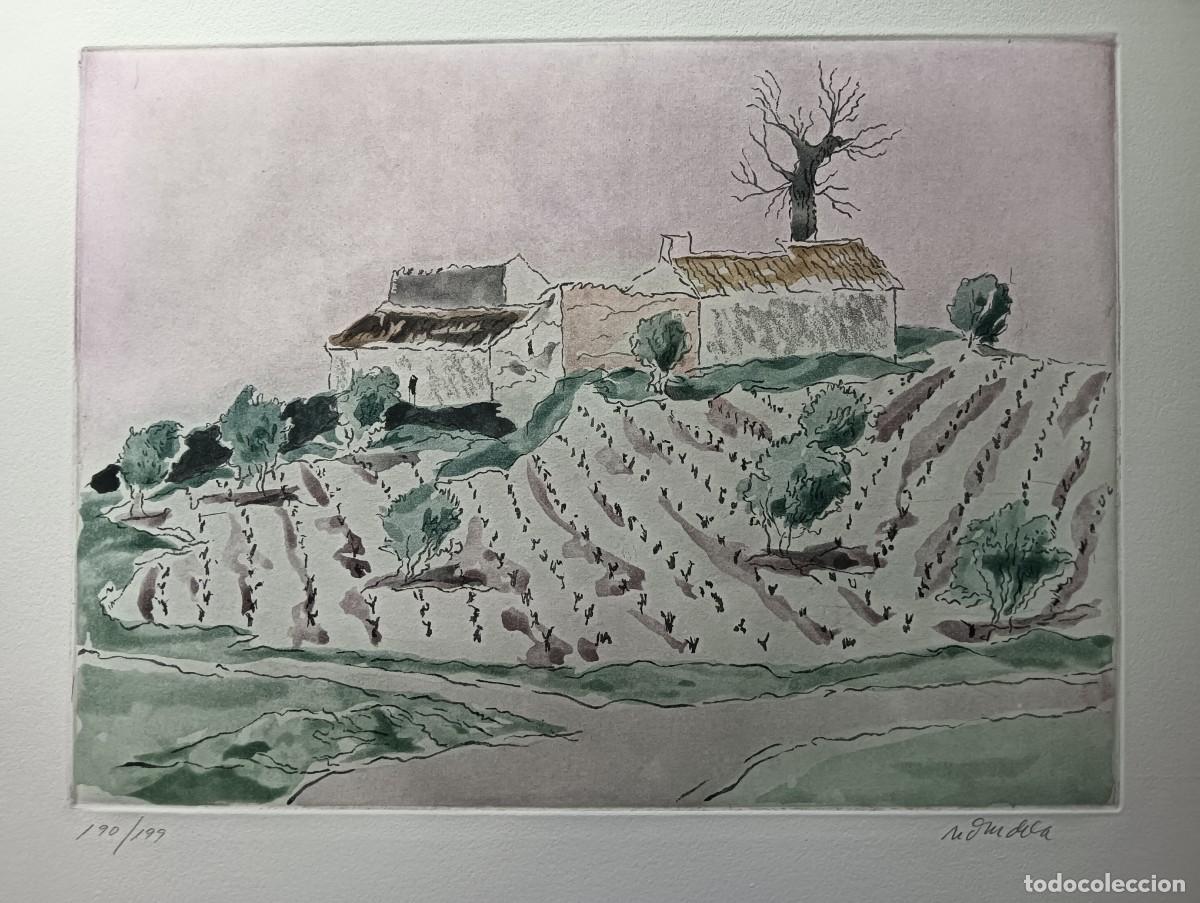 Arte: AGUST&Iacute;N REDONDELA (Madrid, 1922-2015) grabado colores de 27x36cms en papel de 52x37c Firma l&aacute;piz num