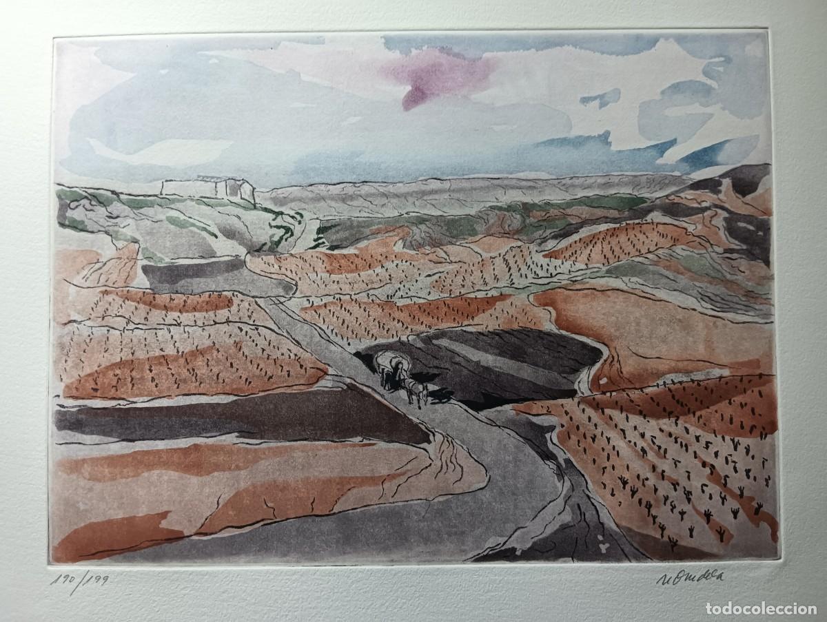 Arte: AGUST&Iacute;N REDONDELA (Madrid, 1922-2015) grabado colores de 27x36cms en papel de 52x37c Firma l&aacute;piz num