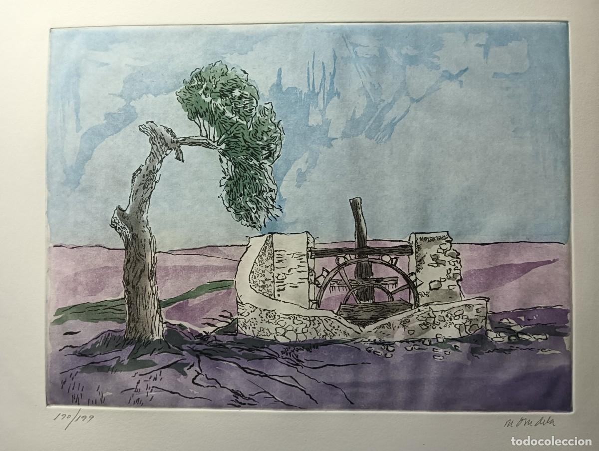 Arte: AGUST&Iacute;N REDONDELA (Madrid, 1922-2015) grabado colores de 27x36cms en papel de 52x37c Firma l&aacute;piz num