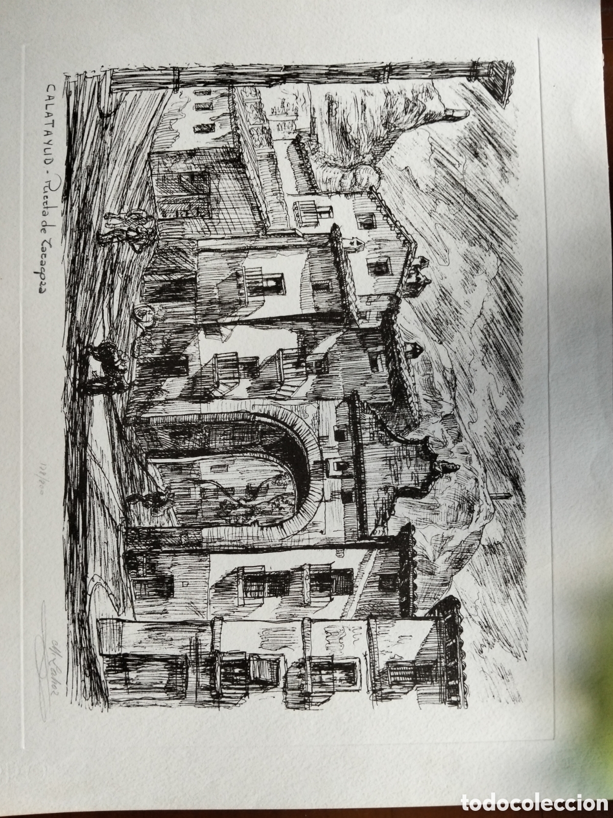 Arte: Grabado Puerta de Zaragoza Manuel Lahoz