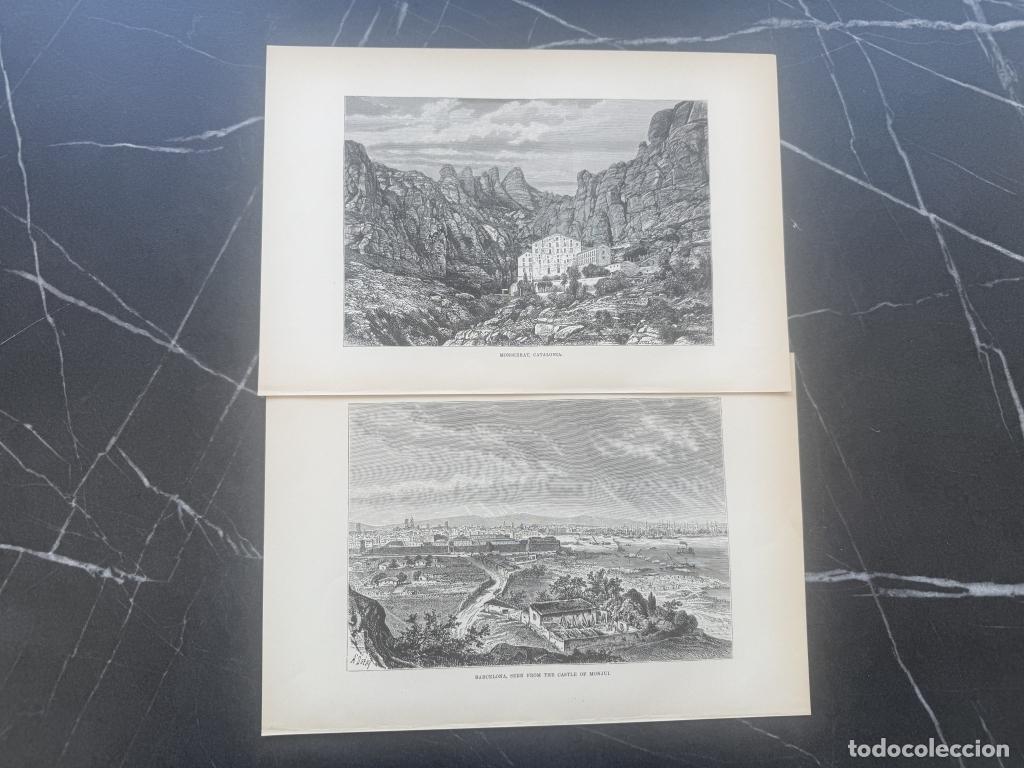 Arte: Vistas de Barcelona, Catalu&ntilde;a (Espa&ntilde;a), hacia 1850 y 1870. Varios autores