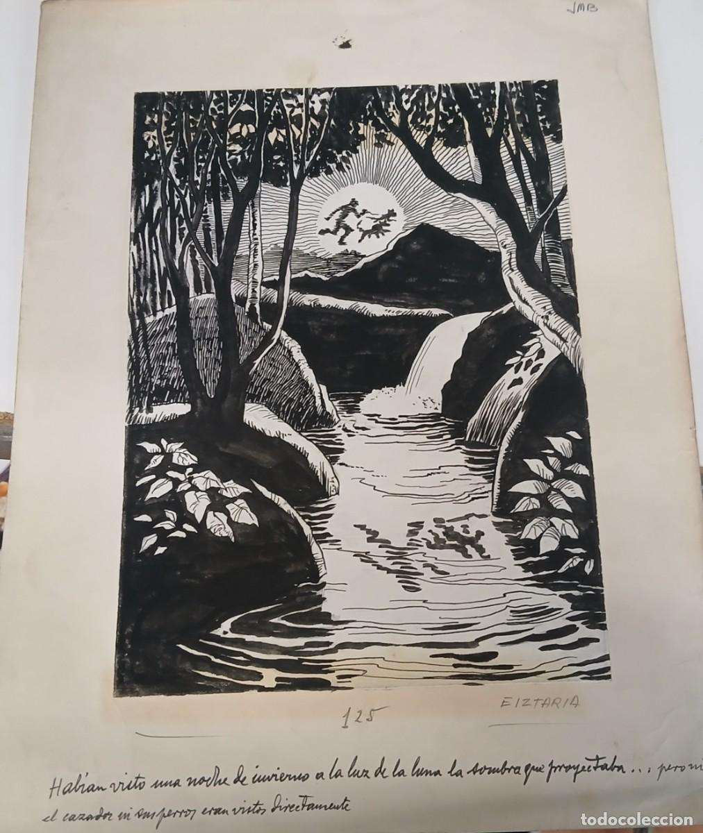 Arte: DIBUJO ORIGINAL DICCIONARIO ILUSTRADO DE MITOLOGIA VASCA DE BARANDIARAN Y AYERBE JOSE MIGUEL