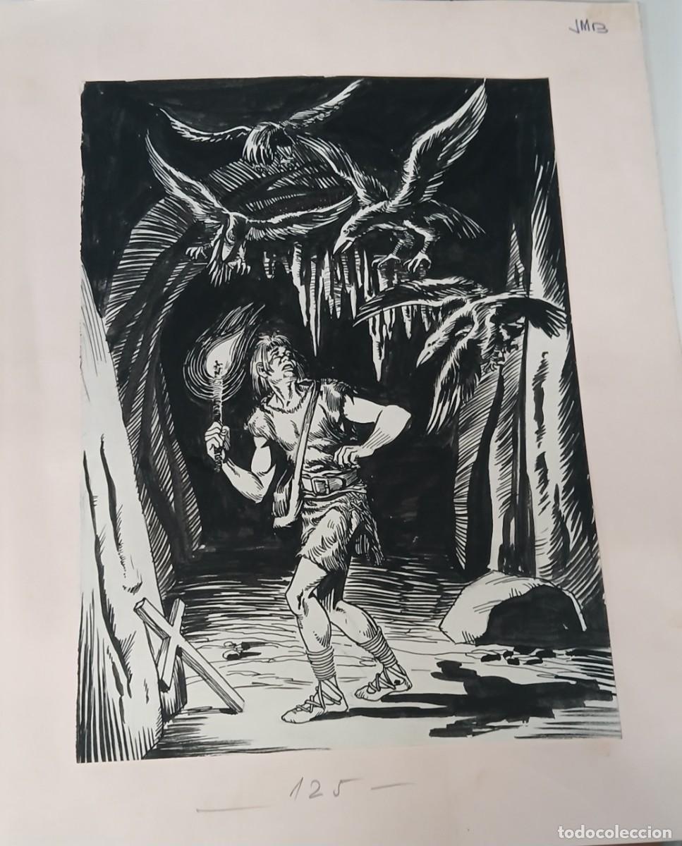 Art: DIBUJO ORIGINAL DICCIONARIO ILUSTRADO DE MITOLOGIA VASCA DE BARANDIARAN Y AYERBE JOSE MIGUEL