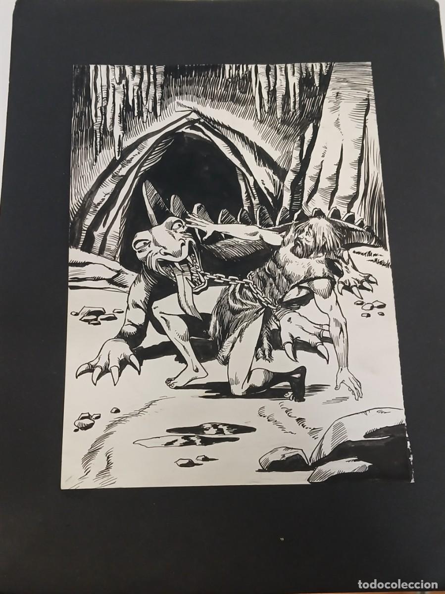 Arte: DIBUJO ORIGINAL DICCIONARIO ILUSTRADO DE MITOLOGIA VASCA DE BARANDIARAN Y AYERBE JOSE MIGUEL