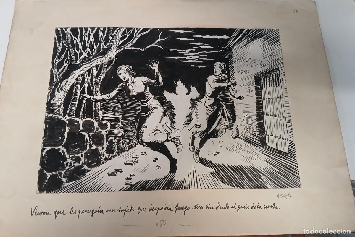 Arte: DIBUJO ORIGINAL DICCIONARIO ILUSTRADO DE MITOLOGIA VASCA DE BARANDIARAN Y AYERBE JOSE MIGUEL