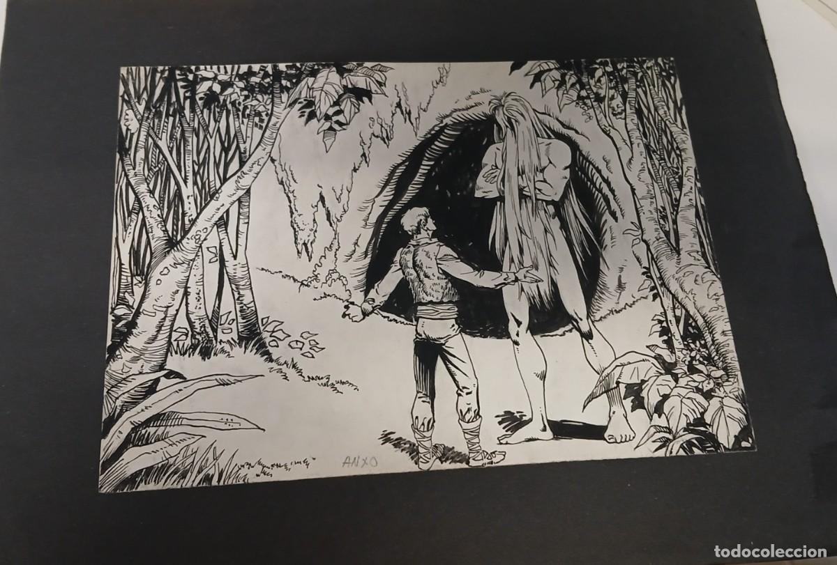 Arte: DIBUJO ORIGINAL DICCIONARIO ILUSTRADO DE MITOLOGIA VASCA DE BARANDIARAN Y AYERBE JOSE MIGUEL