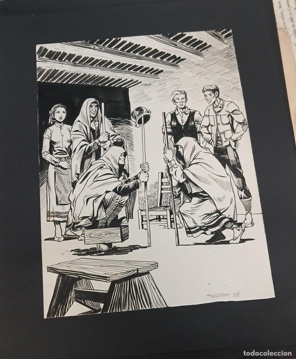 Arte: DIBUJO ORIGINAL DICCIONARIO ILUSTRADO DE MITOLOGIA VASCA DE BARANDIARAN Y AYERBE JOSE MIGUEL