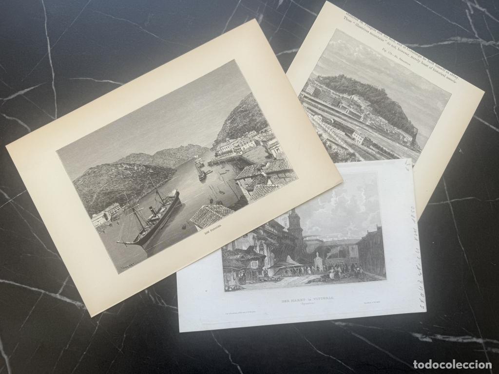 Arte: Tres vistas del Pa&iacute;s Vasco/Euskadi (Espa&ntilde;a), hacia 1838 y 1887. Varios autores