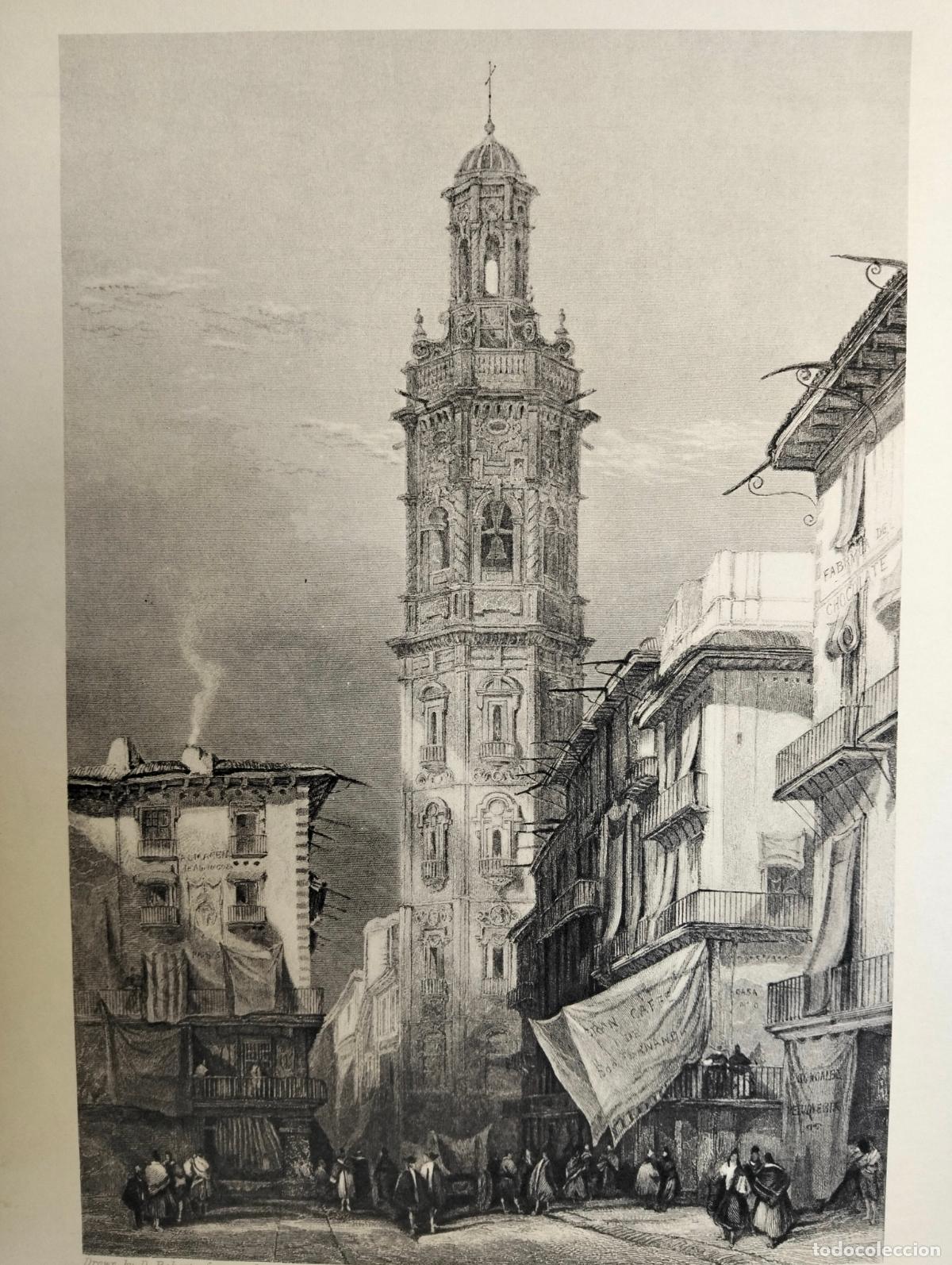 Arte: Tower of Santa Catalina Royal Artillery Valencia dibujo grabado l&aacute;mina David Roberts J H Kernot