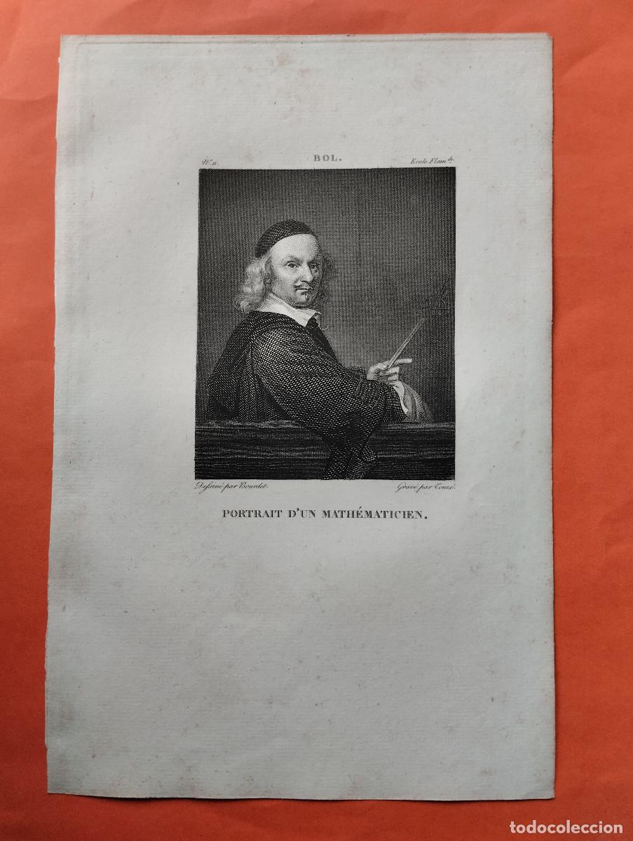 Arte: JHR - GRABADO TOUZE. BOURDET. BOL, PORTAIT D&Ugrave;N MATHEMATICIEN.