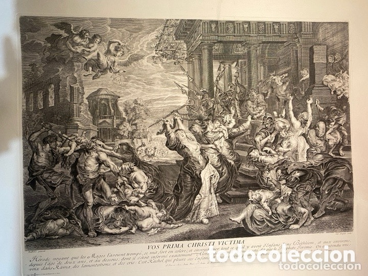 Arte: Antiguo grabado calcogr&aacute;fico &ldquo;VOS PRIMA CHRISTI VICTIMA&rdquo; &ndash; Matanza de los Inocentes