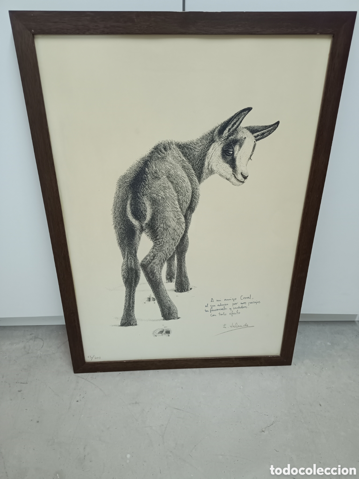 Art: REBECO - JOSECHU LALANDA - FIRMADO, DEDICADO AL PINTOR PAISAJISTA CARAL, NUMERADO 13/200 - 53x73cm