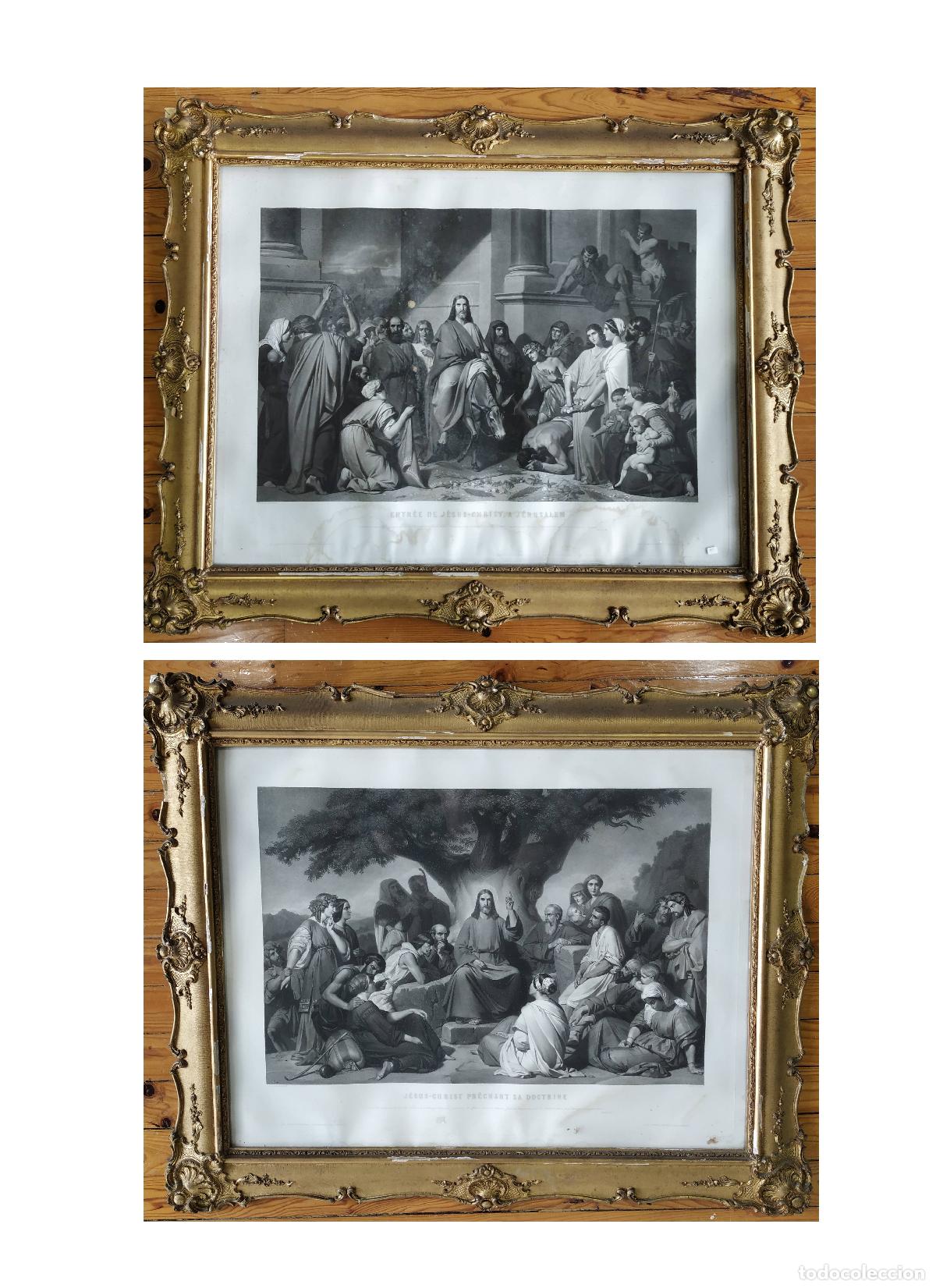 Arte: Dos grabados que representan escenas de la vida de Jesucristo - siglo XIX