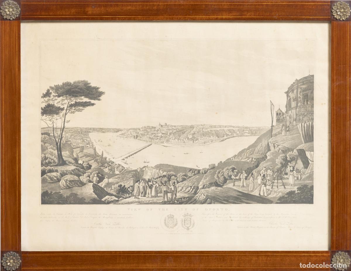 Art: Grabado - Vista de la ciudad de Oporto - Carlos Van Zeller - R. Havell, Londres; 1833