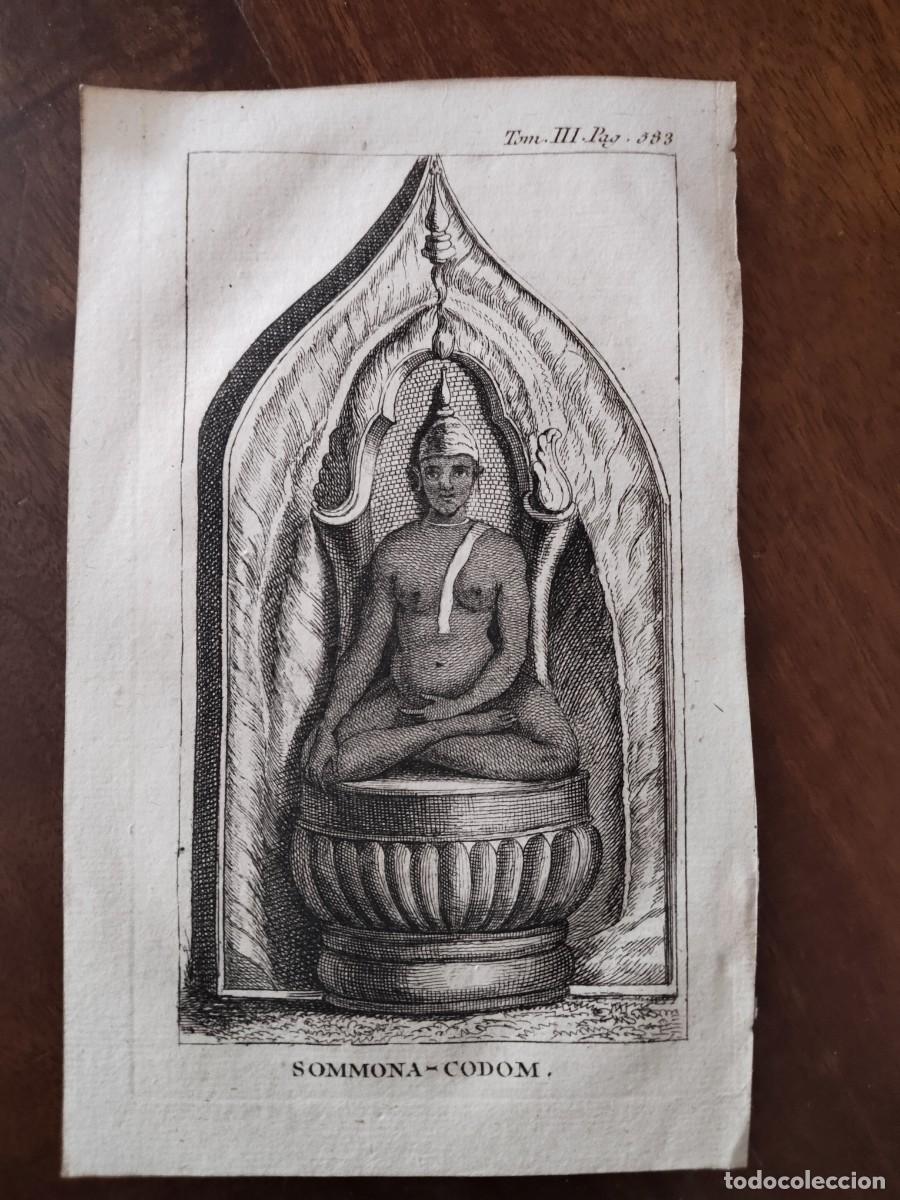 Arte: Antiguo grabado del Dios Siam&eacute;s Sommona-Codom. - Foto 1
