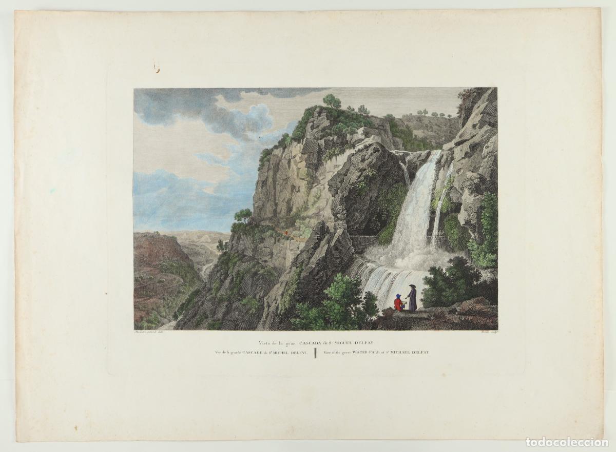 Arte: Vista de la gran cascada de San Miguel Delfay - Fortier, Claude (1775-1835), Laborde, Alexandre de (