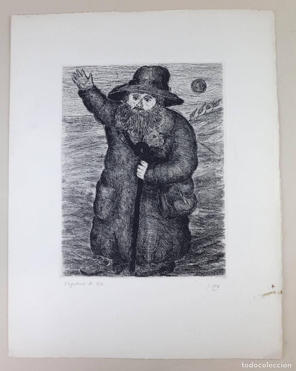 Art: MIQUEL VIL&Agrave;, vagabund II. Grabado P/A a&ntilde;o 1965. Huella: 24x32cm. Papel: 40x52cm.
