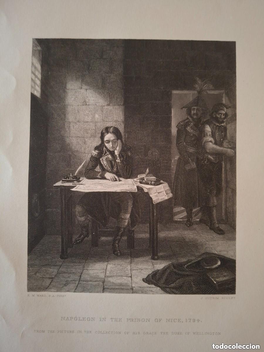 Arte: Grabado de E. M. Ward. Napoleon in the prison of Nice