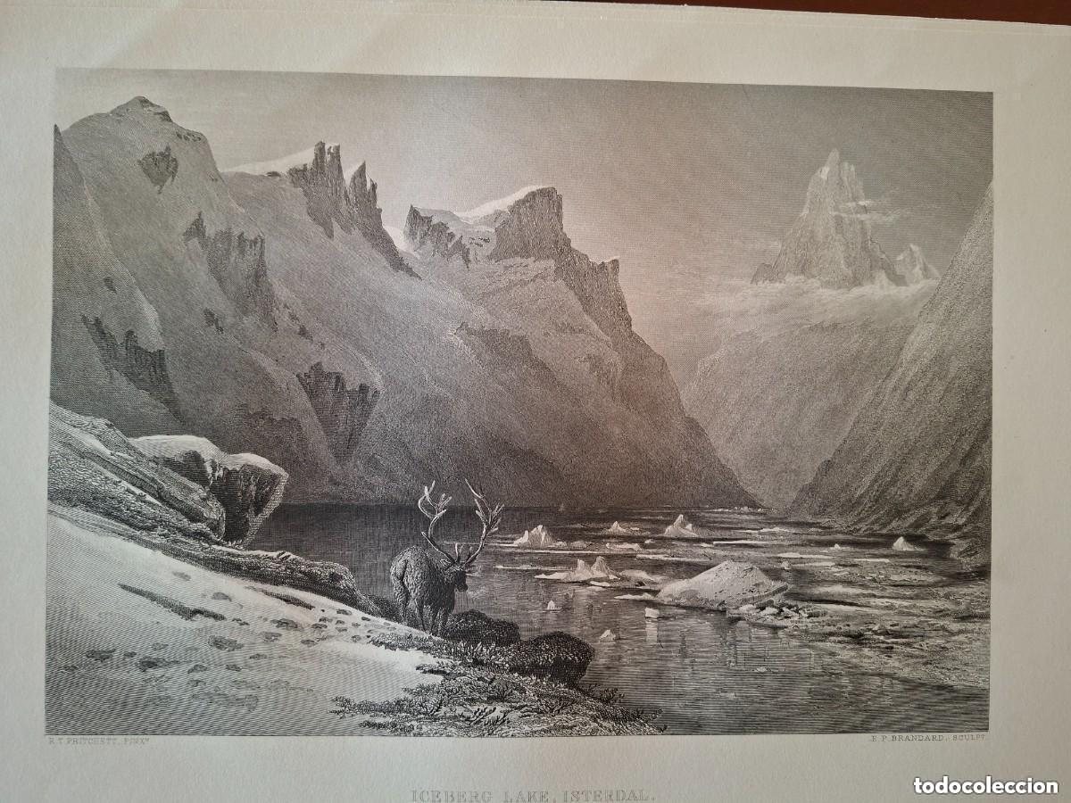Arte: Grabado pintura R. T. Pritchet. Iceberg Lake