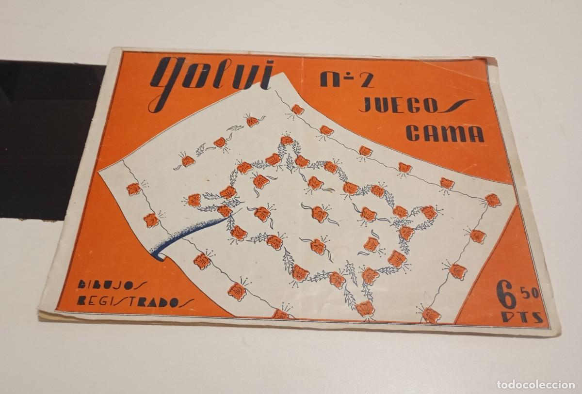 Arte: RARO JUEGO DE CAMA COMPLETO SIN MARCAR PARA BORDAR N&Uacute;MERO 2 DE LA MARCA GOLVI,VINTAGE DE LOS A&Ntilde;OS 50