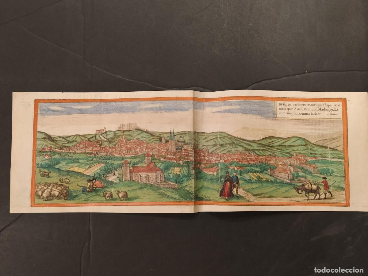 Arte: BURGOS - CIVITAS BURGENSIS - GRABADO MUY ANTIGUO - VER FOTOS ADICIONALES