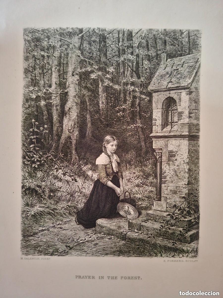 Art: Grabado de H. Salentin. Prayer in the forest