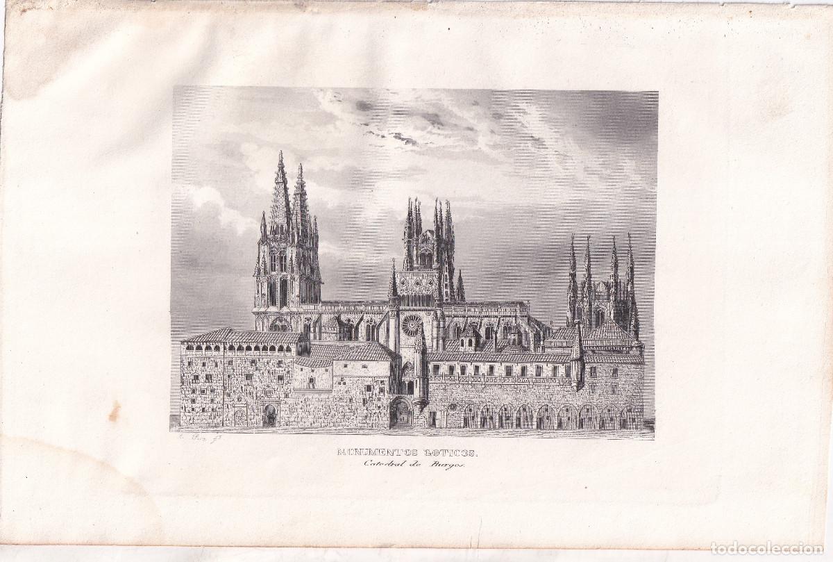 Arte: GRABADO. CATEDRAL DE BURGOS. 24,5 X 16,5 CM. 1852