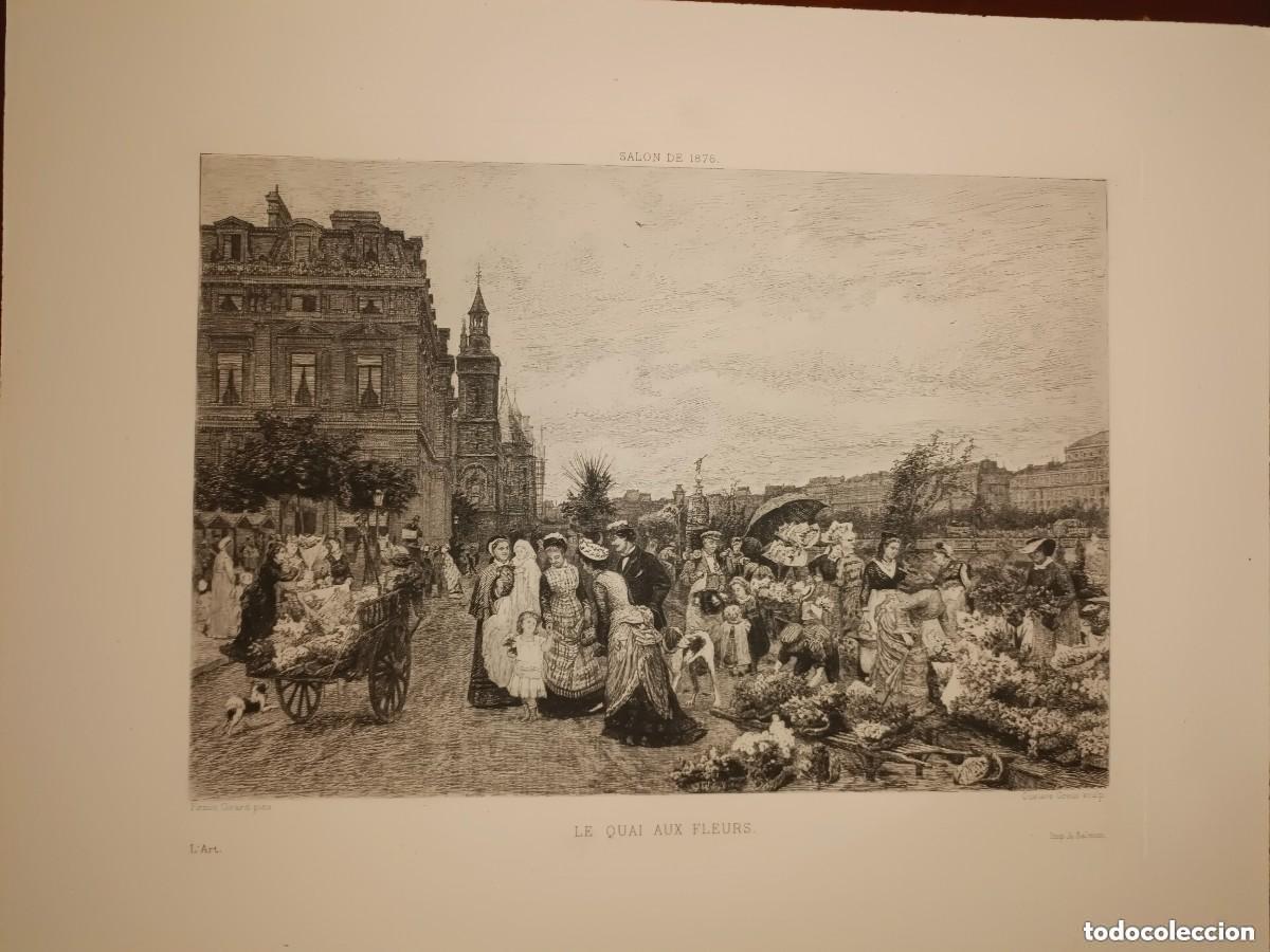 Kunst: Grabado de Gustave Greux. Le Quai aux fleurs
