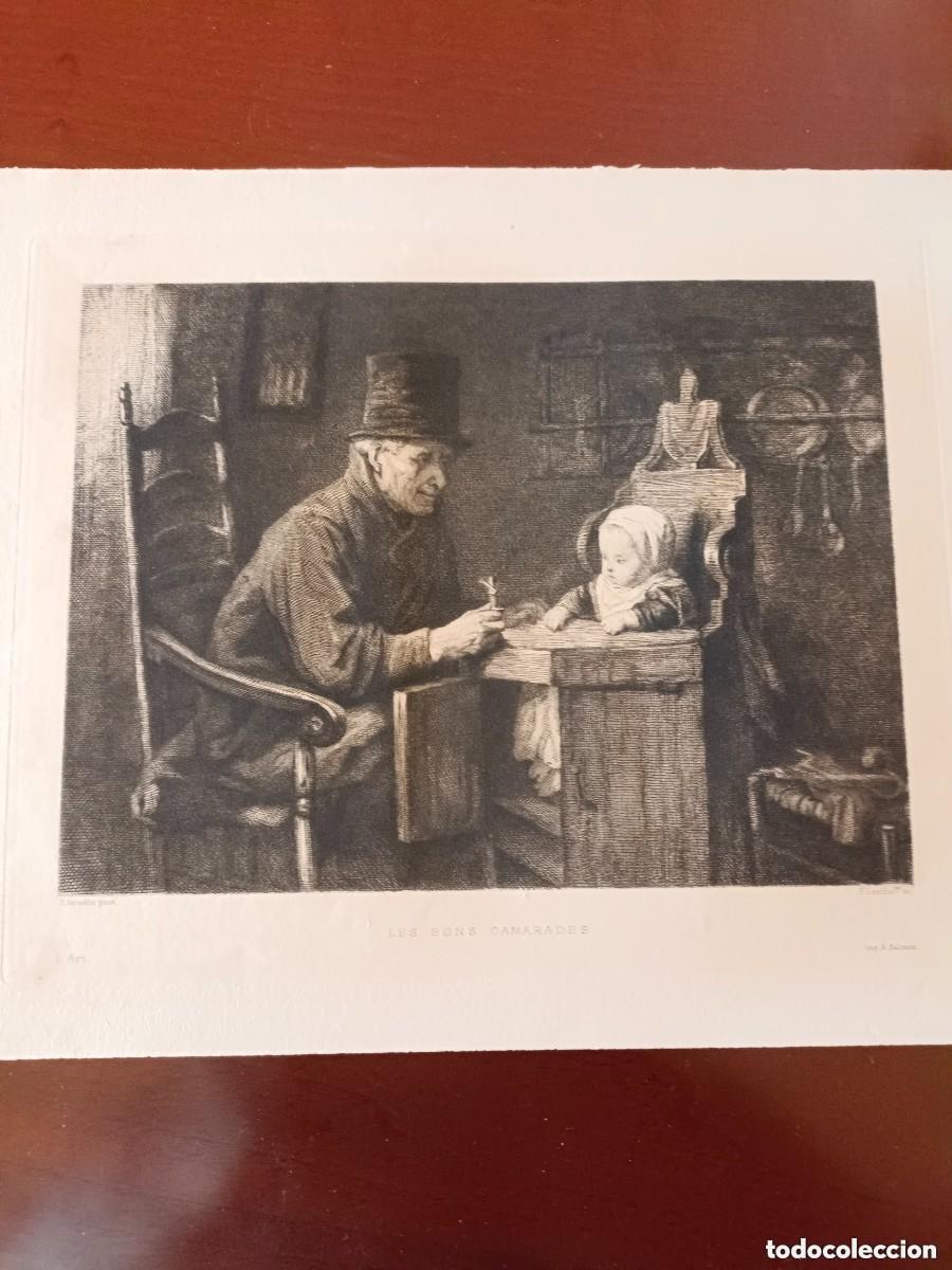 Arte: Les bons camarades. Grabado de Jozef Israels