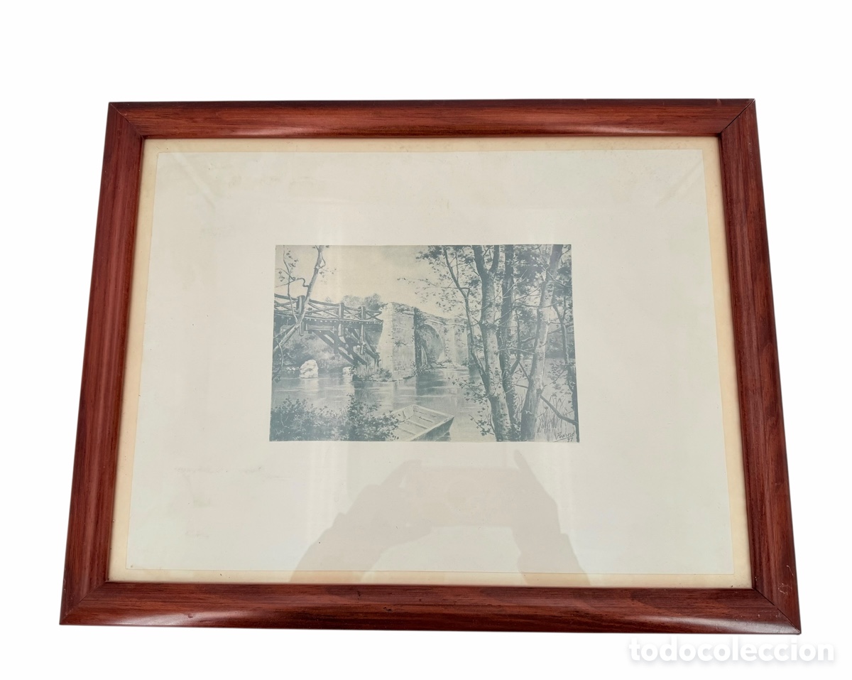Arte: Antiguo Grabado Enmarcado