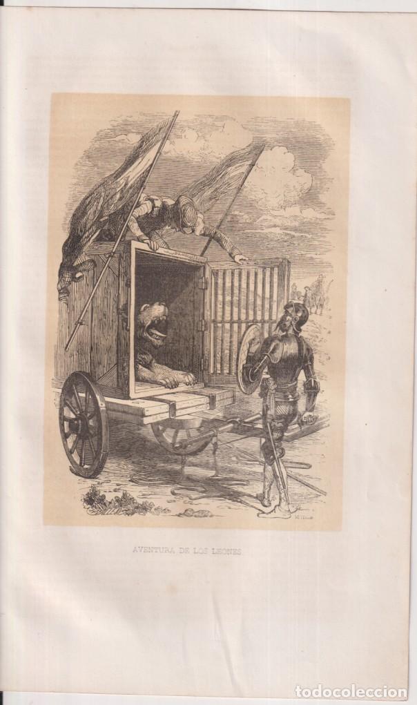 Arte: Lote de 3 Grabados del Quijote de Gaspar Roig de 1864