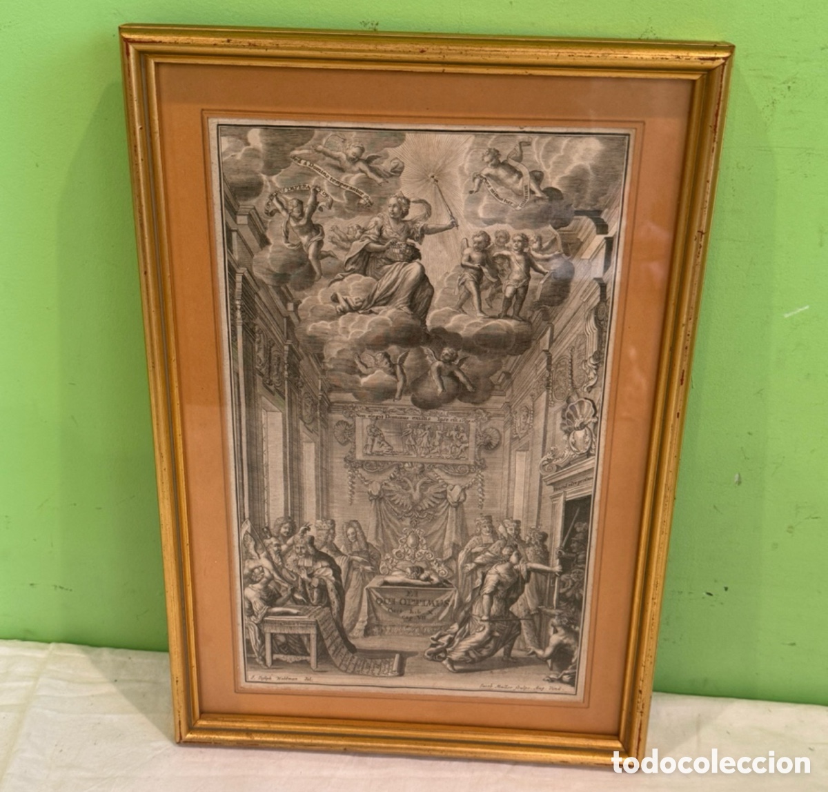 Arte: Grabado original siglo XVII Alegor&iacute;a de la Casa Imperial de Austria &ndash; Jacob M&uuml;ller / Joseph Waldman.