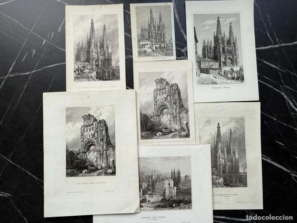 Arte: SIETE VISTAS DE BURGOS (ESPA&Ntilde;A), MEDIADOS SIGLO XIX. VARIOS AUTORES