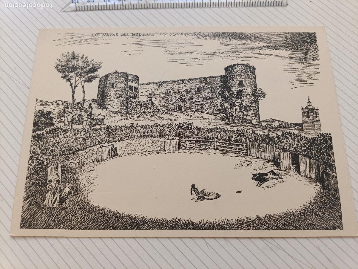 Arte: Toros 1953. Dedicado por el autor J. Gallardo. Las Navas del Marqu&eacute;s, Avila