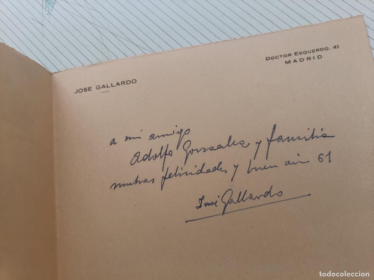 Arte: J. Gallardo. Toros. Dedicatoria del autor 1961 - Foto 2