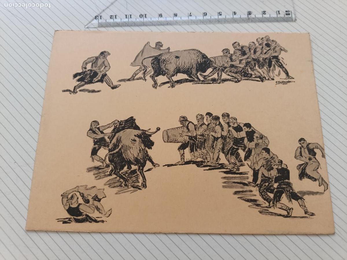Arte: J. Gallardo. Toros. Dedicatoria del autor 1961 - Foto 1
