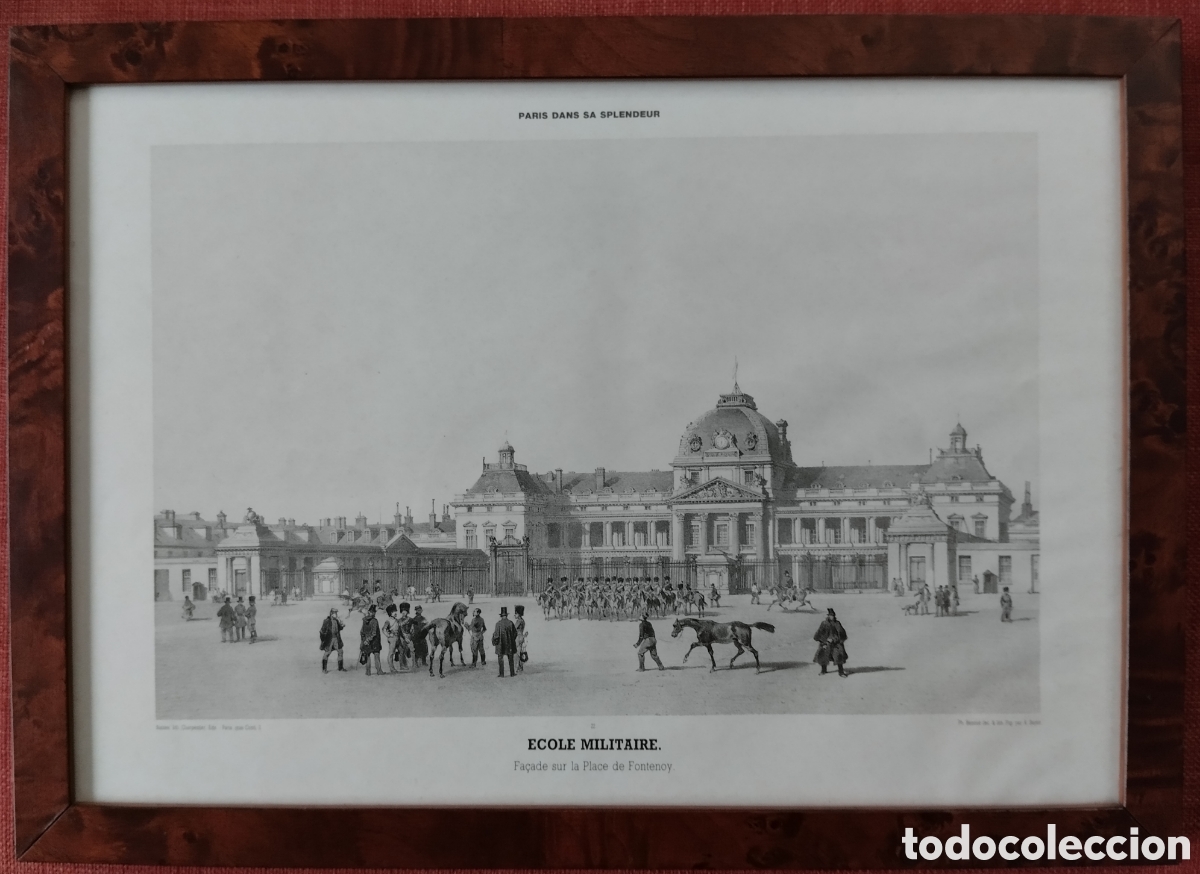 Arte: Grabado de libro franc&eacute;s XIX enmarcado con cristal