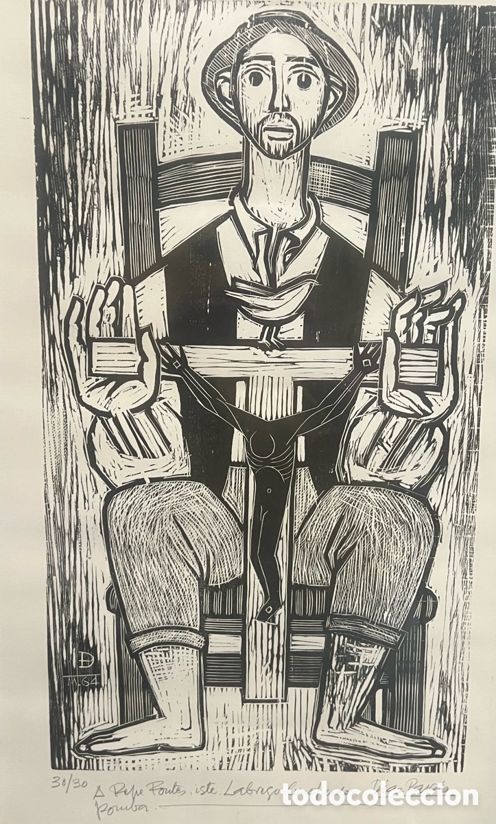 Arte: Grabado labrego crucificado ISAAC D&Iacute;AZ PARDO